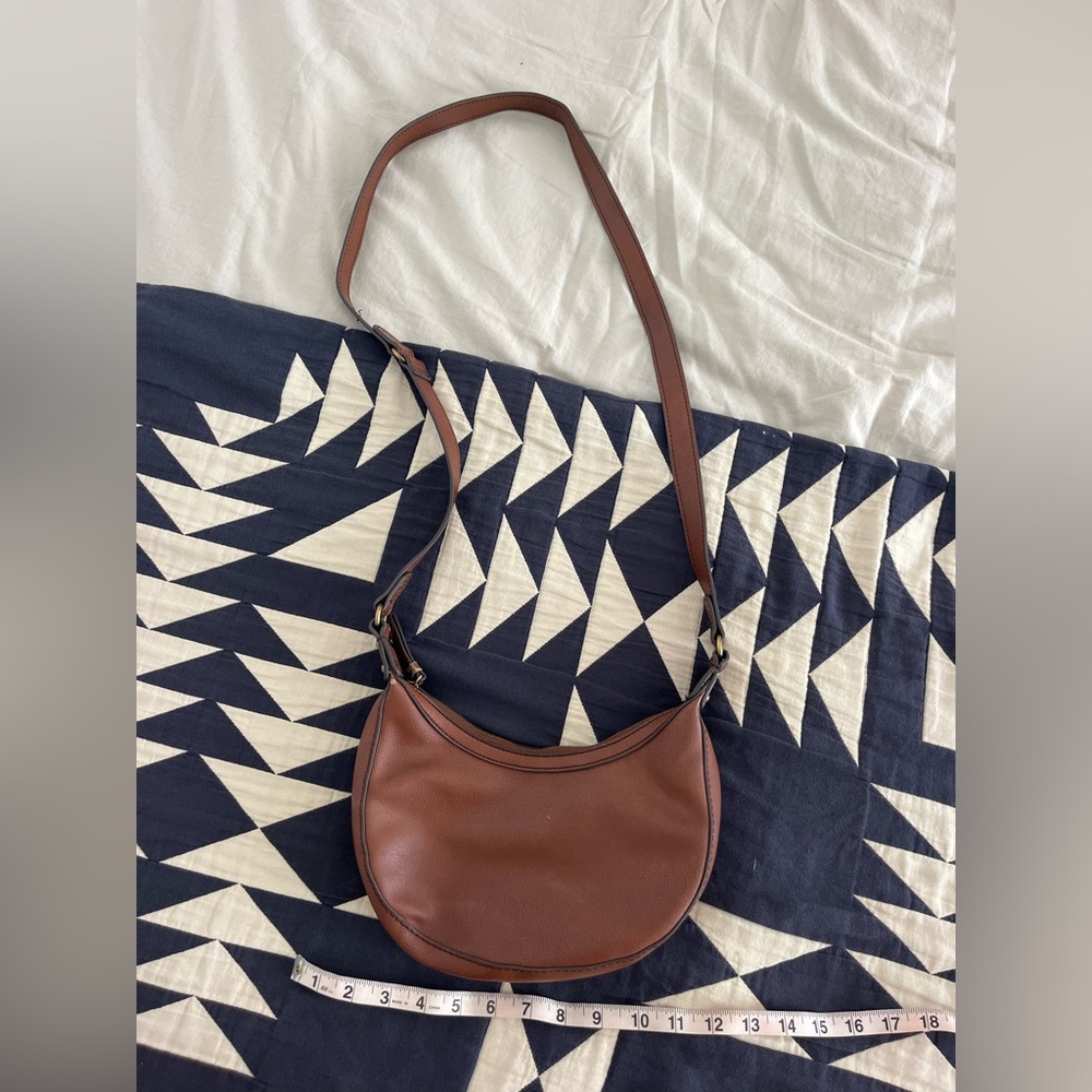 a.n.a Brown Leather Shoulder Bag Timeless Design